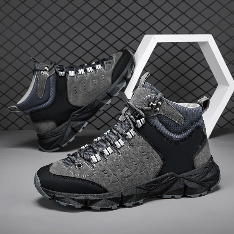 Νέα High top πεζοπορικά παπούτσια προστασίας εργασίας, αντιολισθητικές και αδιάβροχες χοντρές σόλες, casual_voghion.com