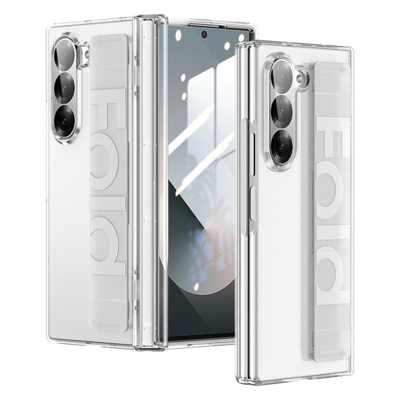 Silicone Elasticity Wrist Strap Phone Case for Samsung Galaxy Z Fold 6 5 Fold6 Fold5 Wristband Shockproof Hinge Protective Cover_voghion.com