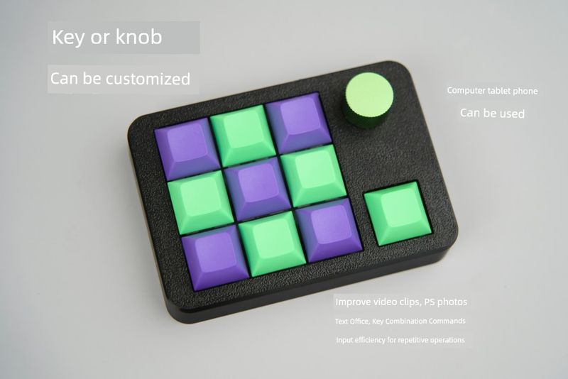 Petit clavier numérique Mir Ro personnalisé, bouton en alliage d'aluminium, édition, conception de bureau, programmation de jeux_voghion.com
