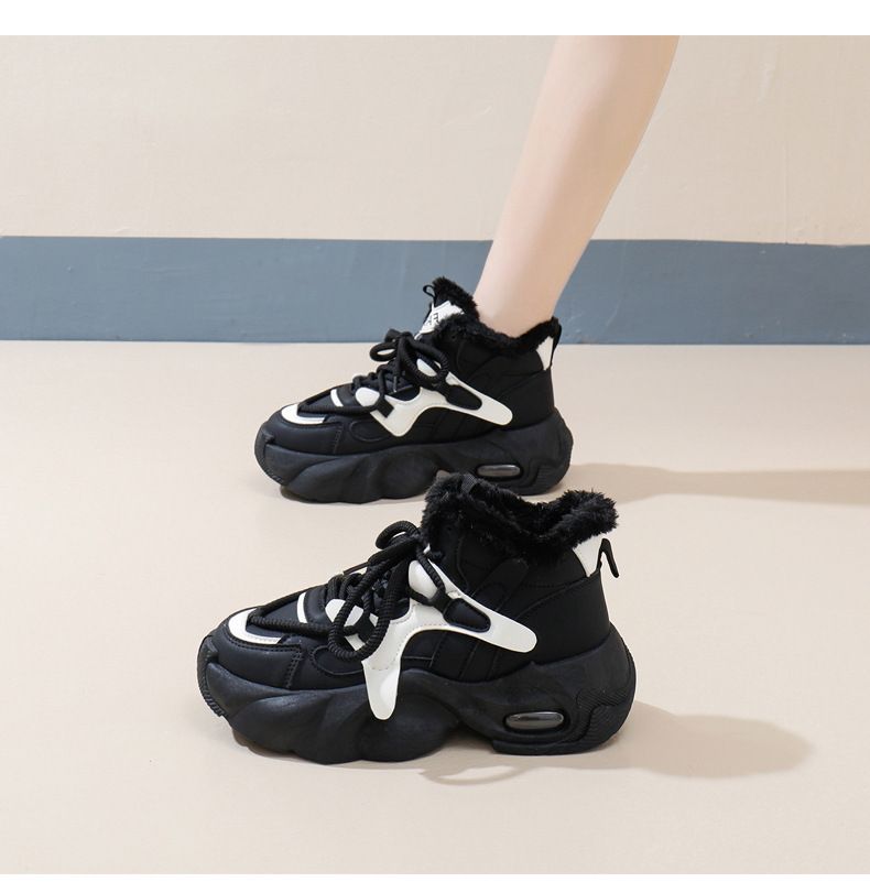 Nuovo velluto ispessito caldo inverno freddo neve stivali antiscivolo studente piattaforma cotone scarpe da donna_voghion.com