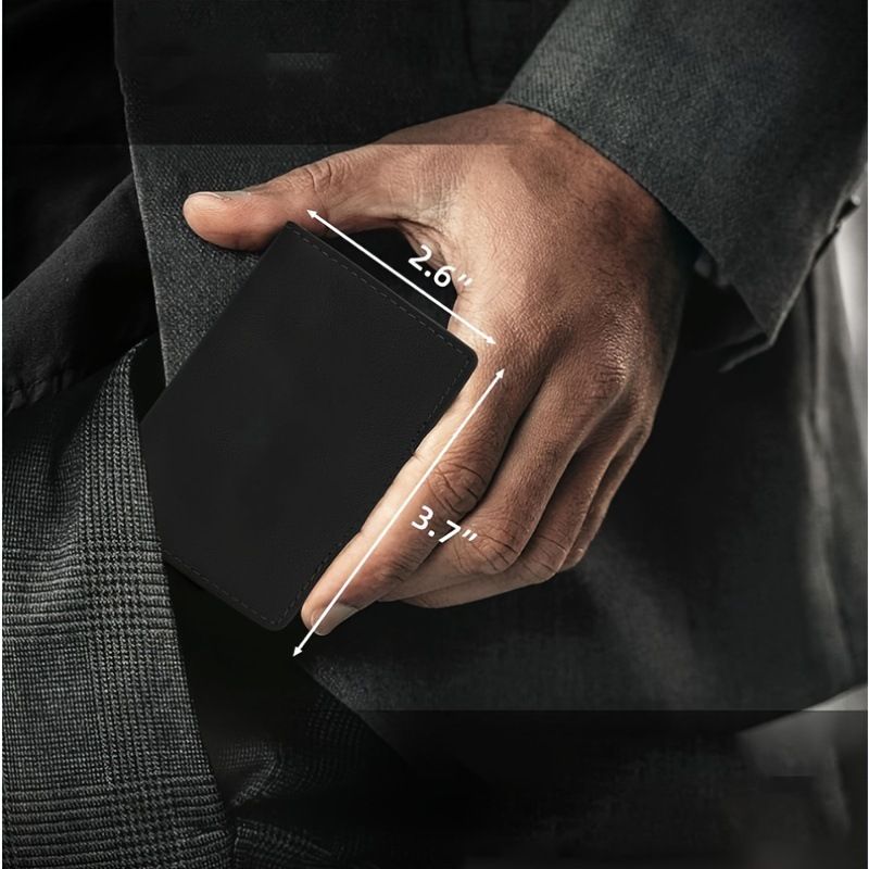 Portafoglio da uomo con porta carte RFID, porta carte di credito in metallo, porta carte di credito portatile, multifunzione, con sette caratteri, piccolo portafoglio_voghion.com