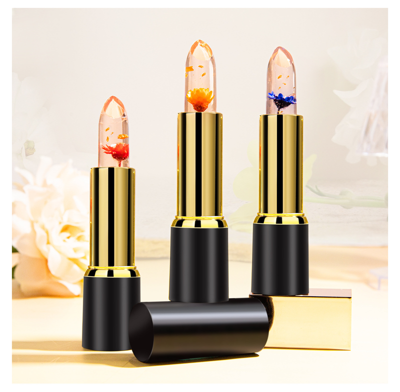Hellokiss Jelly Flower Lipstick and Moisturizing Make up Coloring Gold Foil Warming lipstick_voghion.com