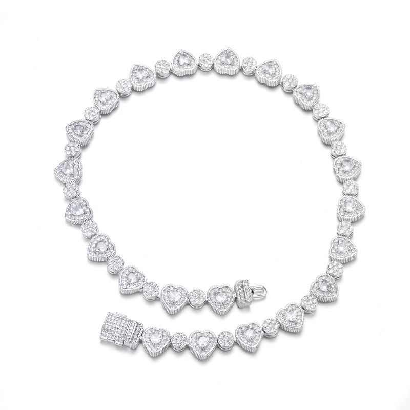 Hiphopo „New Love Rock Candy“ cirkonio sujungimo karoliai, 12 mm geometrinis kubietiškos grandinėlės asmenybės mados tendencijų papuošalai_voghion.com