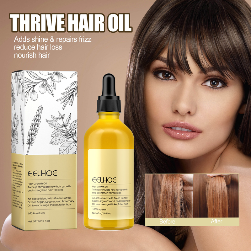 EELHOE Olio denso essenziale al rosmarino danneggiato per prevenirne la perdita, olio per capelli liscio e nutriente_voghion.com
