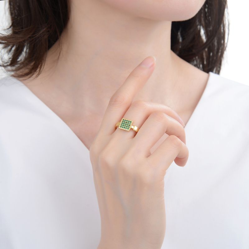 Anello unisex alla moda, semplice, con diamanti e zirconi, con apertura regolabile, stile unisex, con rete rossa._voghion.com