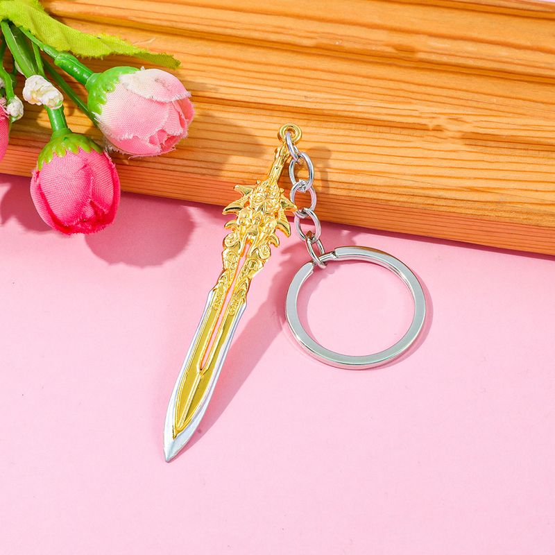 Domineering Golden Dragon-patterned Sword Keychain, Small Metal Pendant, Creative Key Decoration Pendant Is Hot_voghion.com