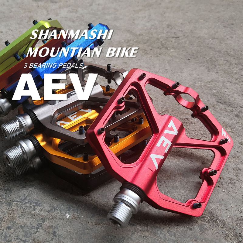 Pedales plegables para bicicleta de montaña SHANMASHI AEV con 3 rodamientos para escalada_voghion.com
