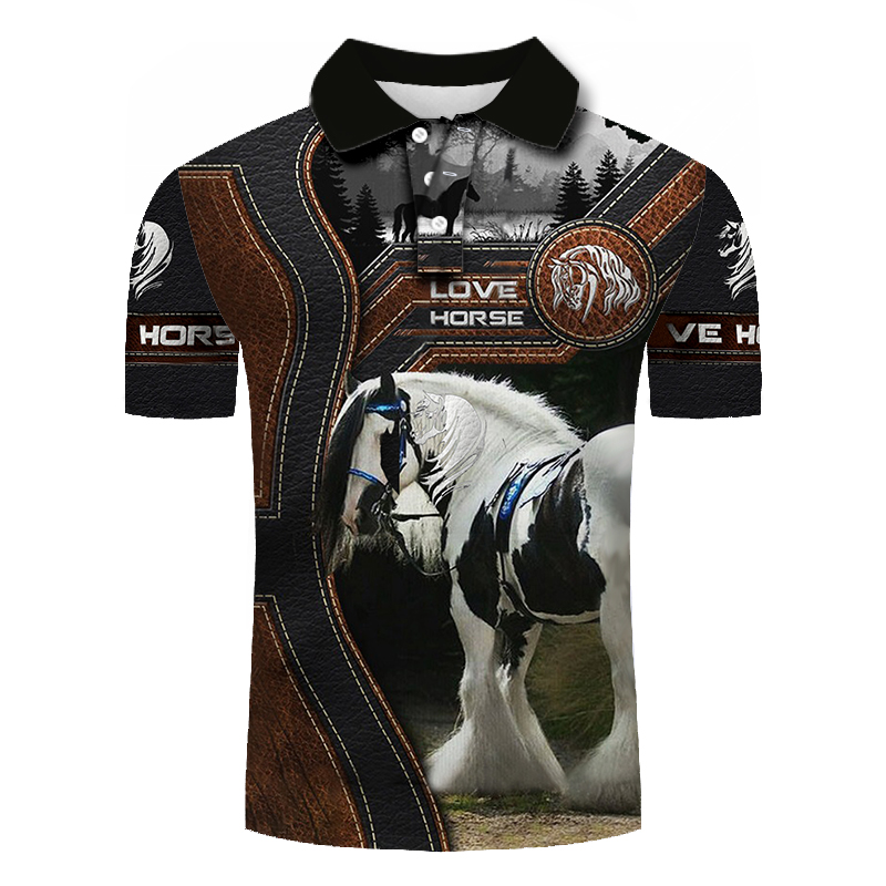 Moške modne polo majice s 3D potiskom srajce s kratkimi rokavi in gumbi Cool Hip Hop hrajuku Za prosti čas Prevelik Outlet_voghion.com