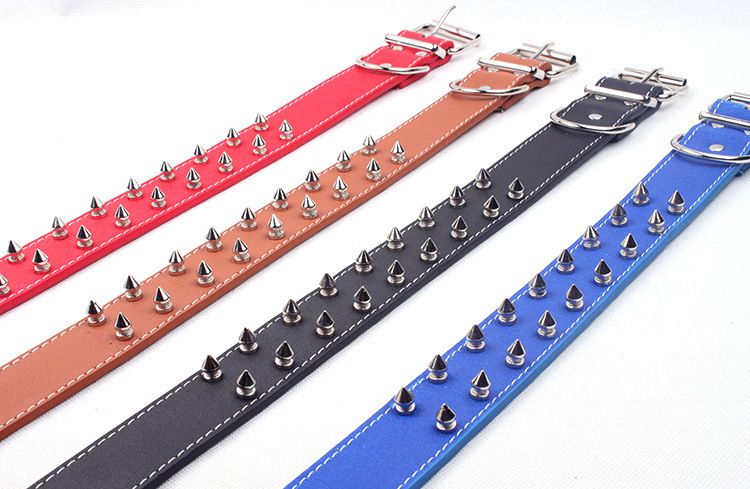 Cross-Border Pet Punk Style PU Rivet For Medium And Large Dogs Necklace Dog Collar_voghion.com