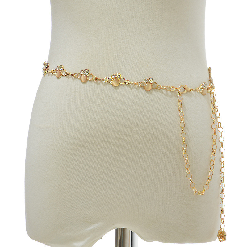 New Body Accessories Waist Chain, Solid Color Rhinestone Inlaid With Versatile Dance Clothing, Fashion Belt_voghion.com