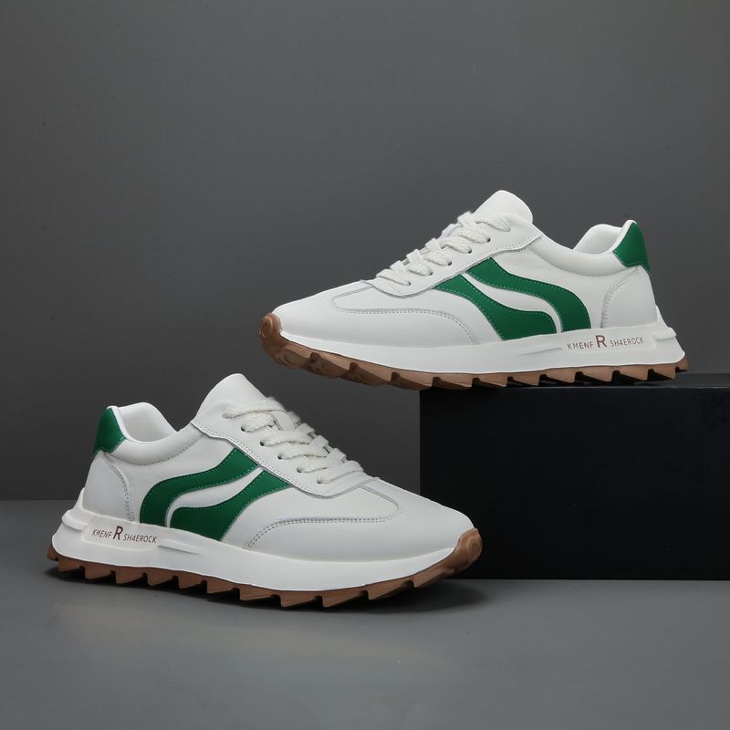 Pantofi sport germani cu toc plat, din piele, cu vârf rotund și model patchwork, din dantelă și piele de vișinie_voghion.com