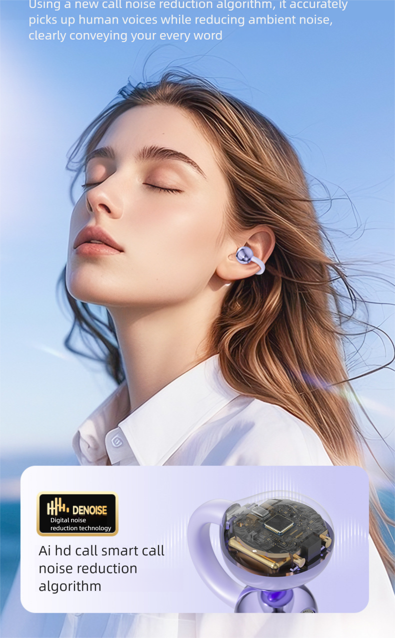 2025 New Clip-on Wireless Long Battery Life Private Noise Reduction Digital Display Bone Conduction Bluetooth Earphones_voghion.com