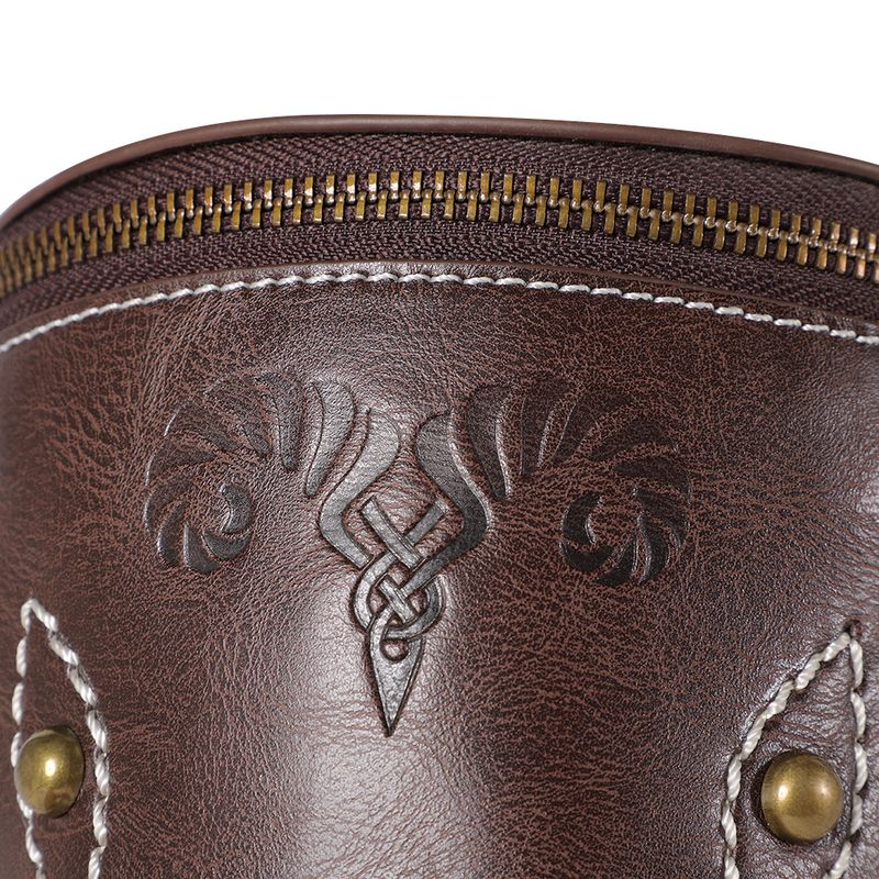 Viking style medieval belt coin purse Knight retro embossed waist bag_voghion.com