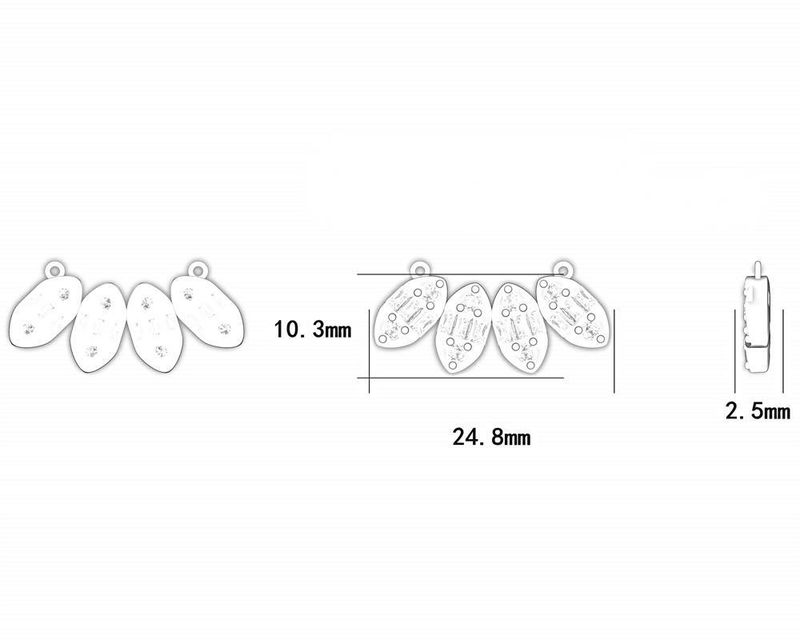 Collana con ventaglio geometrico - Ciondolo in argento sterling S925 con zirconi (gioiello minimalista)_voghion.com