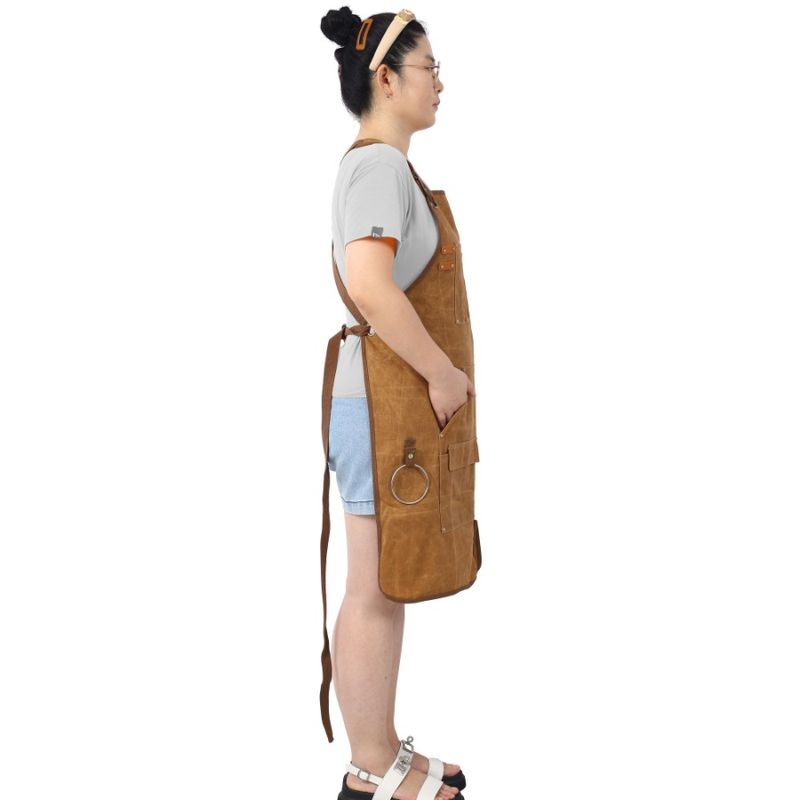 Long Heavy Duty Waxed Canvas Tool Apron Carpenter Aprons Woodworking Aprons Carpenters WaterResistant 18 Oz Fully Adjustable To_voghion.com