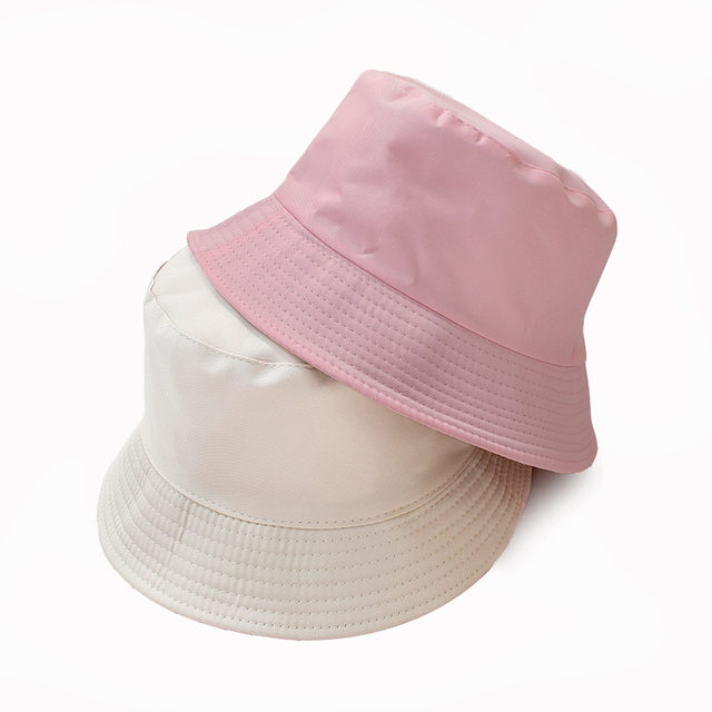 Unisex Hutt Schwaarz Einfarweg Duebelsäiteg Einfache Bob Hip Hop Eemerhut Männer Fraen Panama Beach Fëscherei Sonnekapp_voghion.com