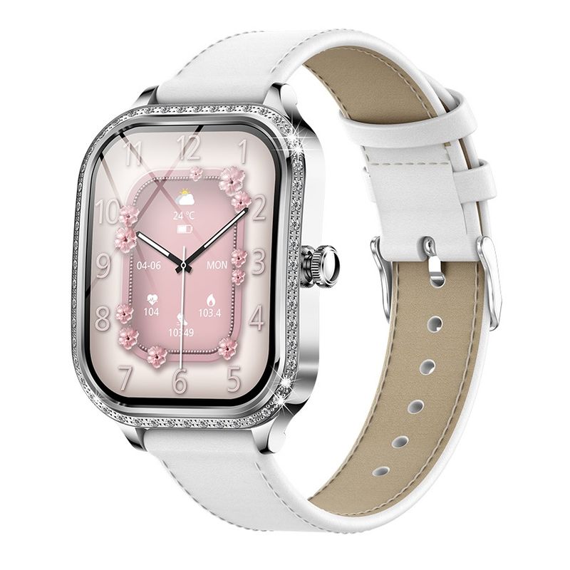 Montre connectée transfrontalière pour femmes 2024 : fréquence cardiaque, pression artérielle, saturation en oxygène, mode portable, appels, Bluetooth_voghion.com