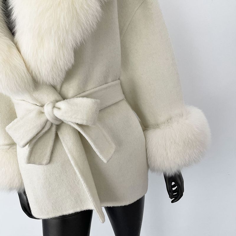 Luxuriöser doppelseitiger Wollmantel mit Fuchspelzkragen – Übergroßer Damen-Wintermantel, eleganter mittellanger Trenchcoat für Freizeit und Büro_voghion.com