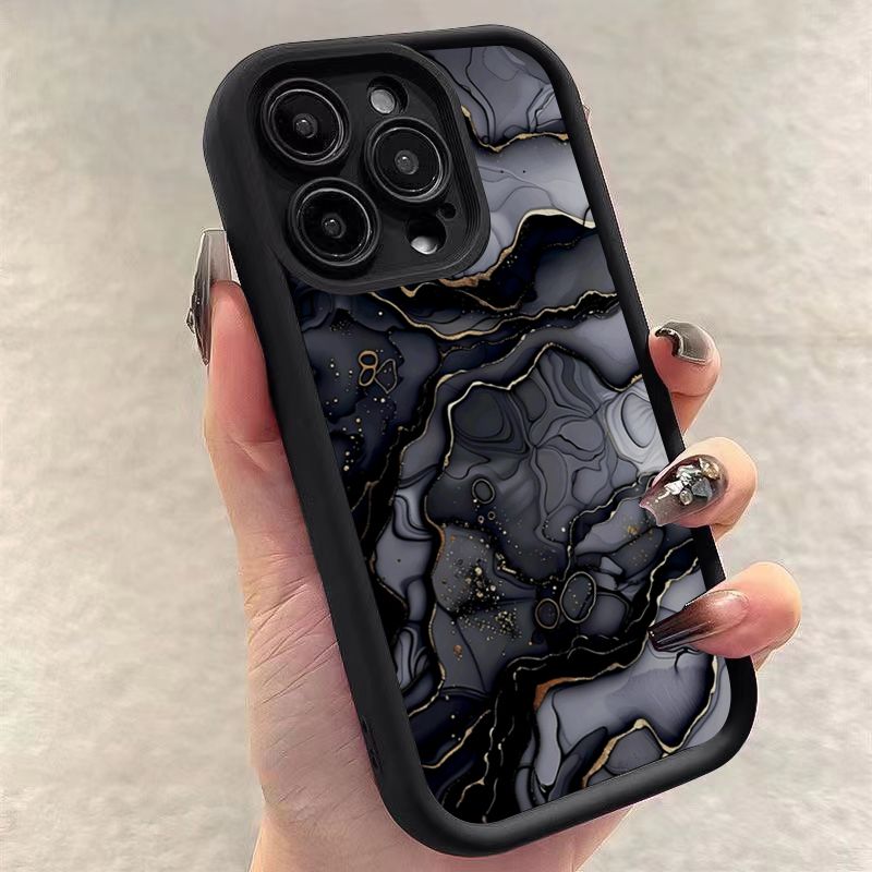 Mermer Bataklık Desenli Baskılı Mat Telefon Kılıfı IPhone 16 15 14 Pro Max 16E 13 12 Pro 11 15 Plus X XS XR 7 8 Yumuşak Kapak_voghion.com