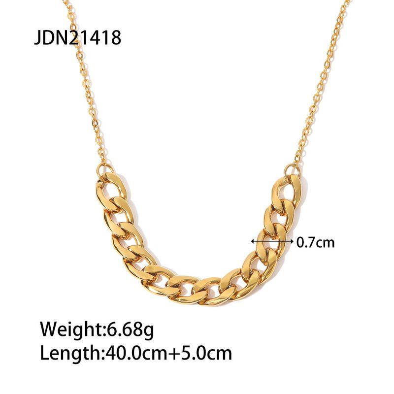 Collier en acier inoxydable incolore style automne-hiver pour femme, design hip-hop léger et unique sur Instagram_voghion.com