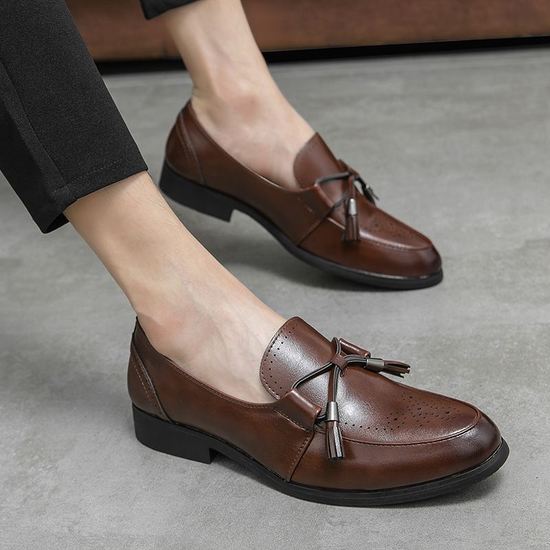 Spring Leather Trendy British Style Brogue Carved European Version Hairstylist Men's Shoes Large Size 46_voghion.com