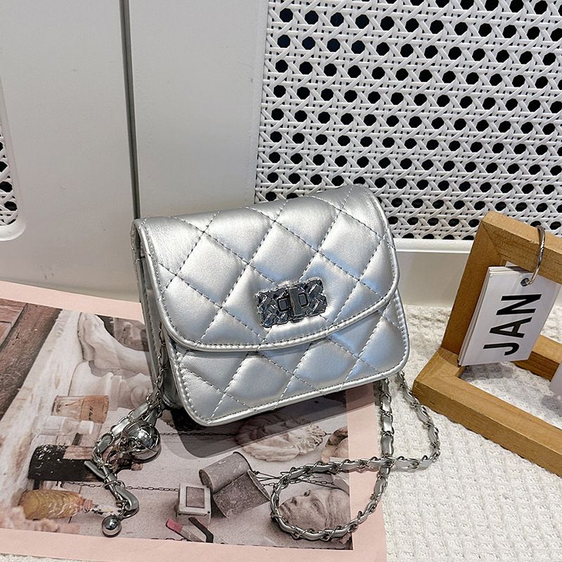 Borsa a tracolla trapuntata con catena per donna, primavera estate 2024, nuova moda, di alta qualità, stile Ins, versatile, mini borsa quadrata_voghion.com