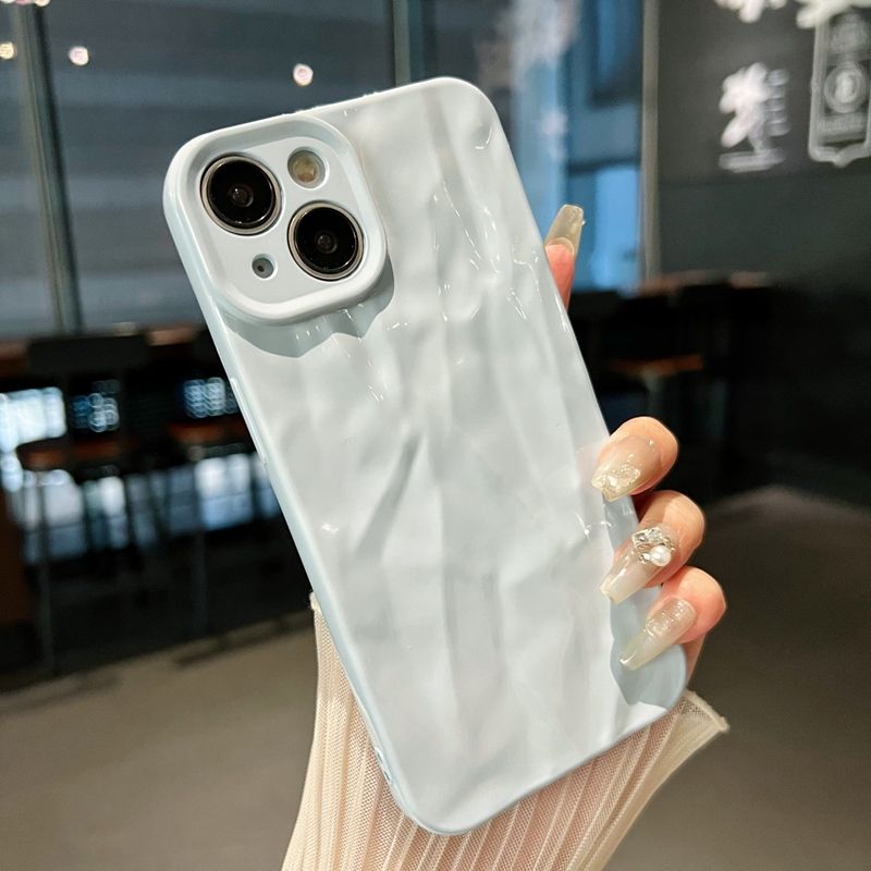 Soft Candy Fold Pattern Phone Case For iPhone 11 12 13 14 15 Pro X Xs XR Max 7 8 Plus Bumper Silicone Cases Cover_voghion.com
