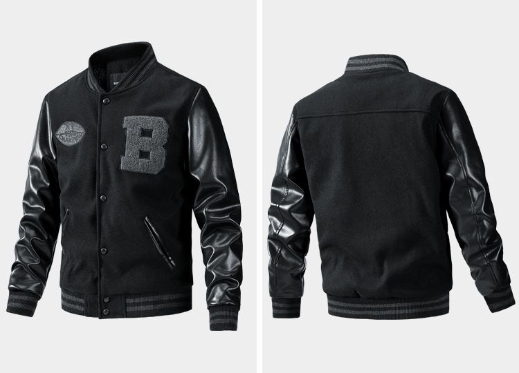 Neue Herrenjacke für Herbst und Winter mit Baumwoll-Baseballkragen, Wolljacke in Übergröße, Herrenbekleidung_voghion.com