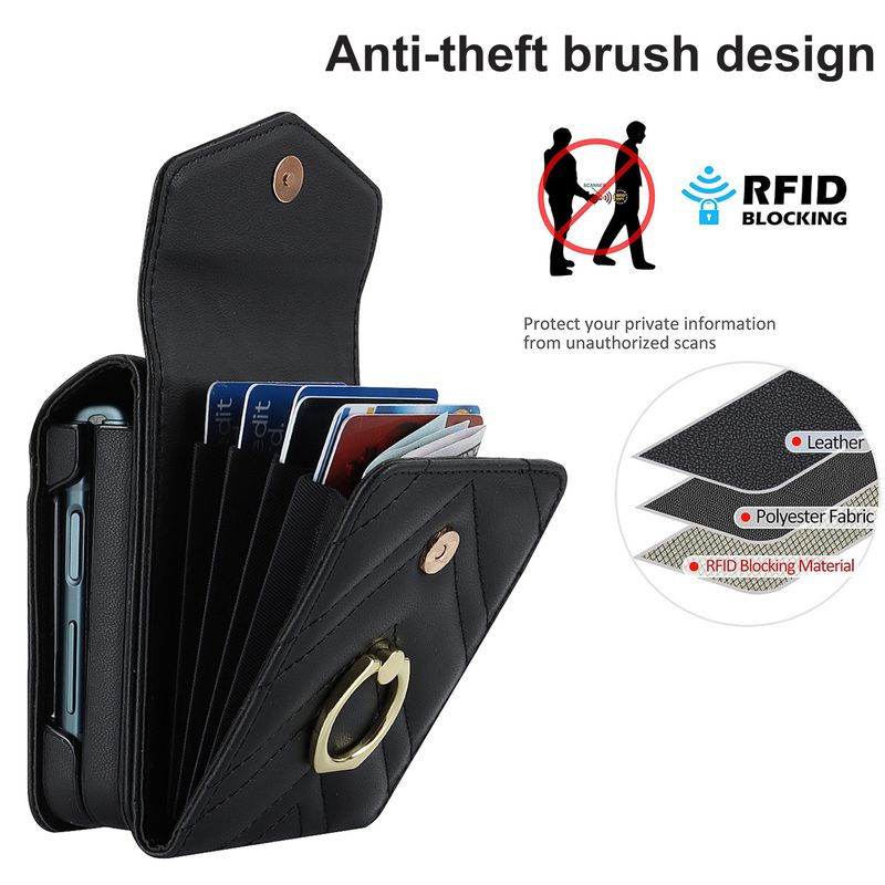Suitable for the new Samsung ZFlip3 oblique organ mobile phone case folding ZFlip4 small fragrance ring mobile phone leather case_voghion.com