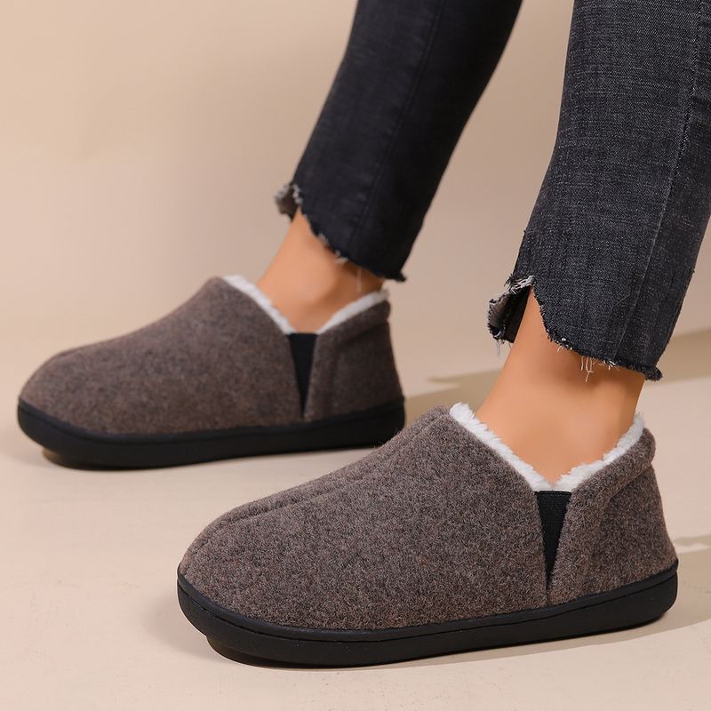 Borsa con collo di pelliccia neutra con scarpe di cotone Scarpe invernali da interno comode e calde in cotone memory stile invernale_voghion.com