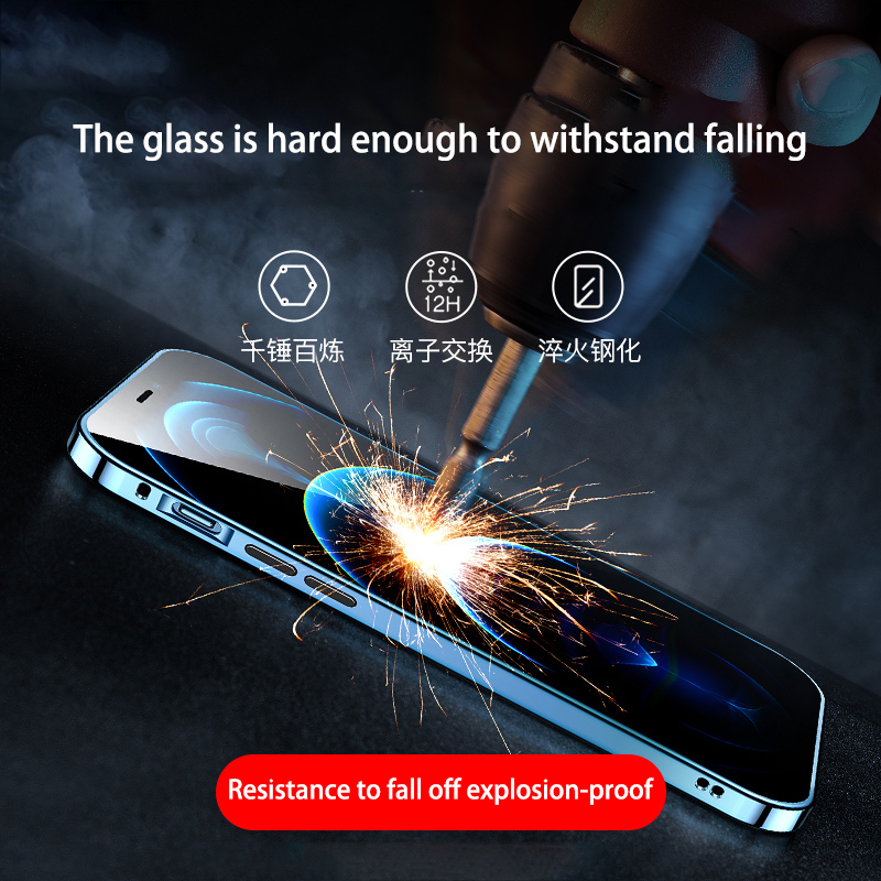 iPhone 11 12 Mini 13 New 360° Full Protection For iPhone 14 Pro max phone Case.Tempered Magnetic Adsorption Glass cover bag_voghion.com