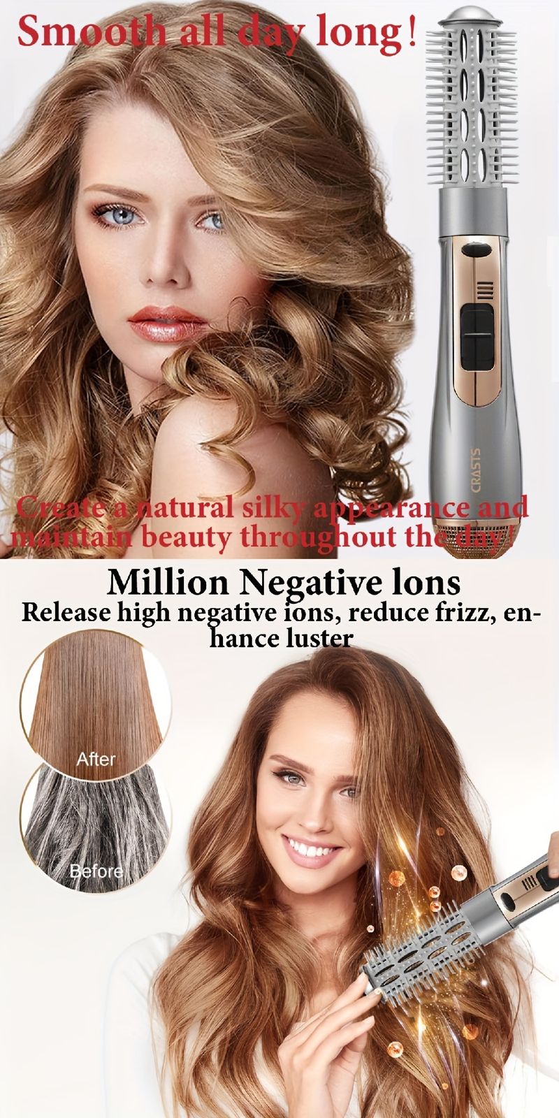 2-in-1-Heißluftbürste und Glättungskamm für müheloses Haarstyling – das perfekte Weihnachtsgeschenk für Frauen_voghion.com