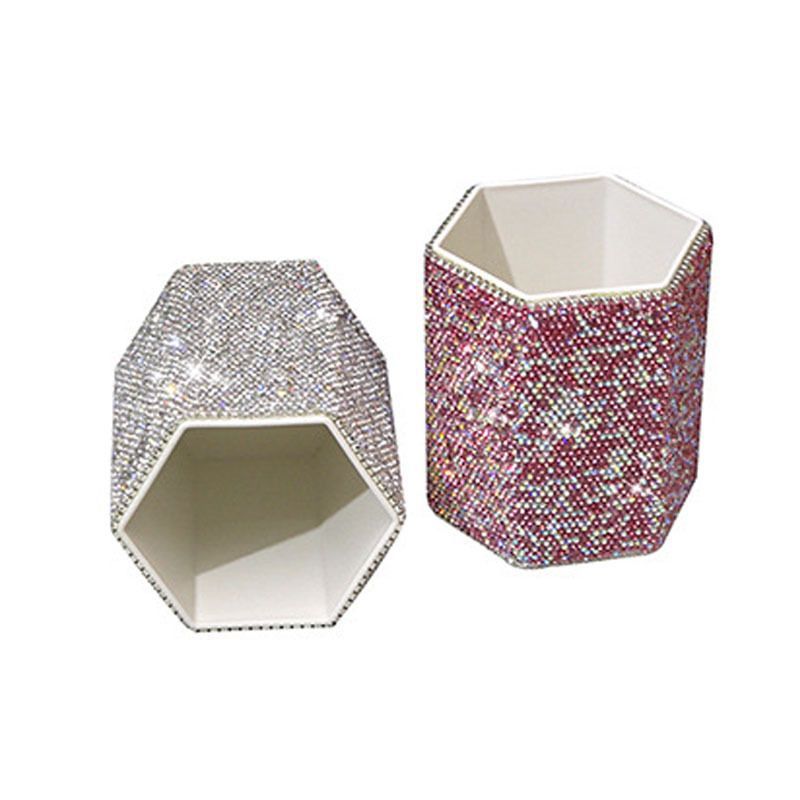 Elegant Diamond-Patterned Car Organizer – ABS Storage Box For Medicines, Cosmetics & Essentials – Compact Japanese-Style Accessory_voghion.com