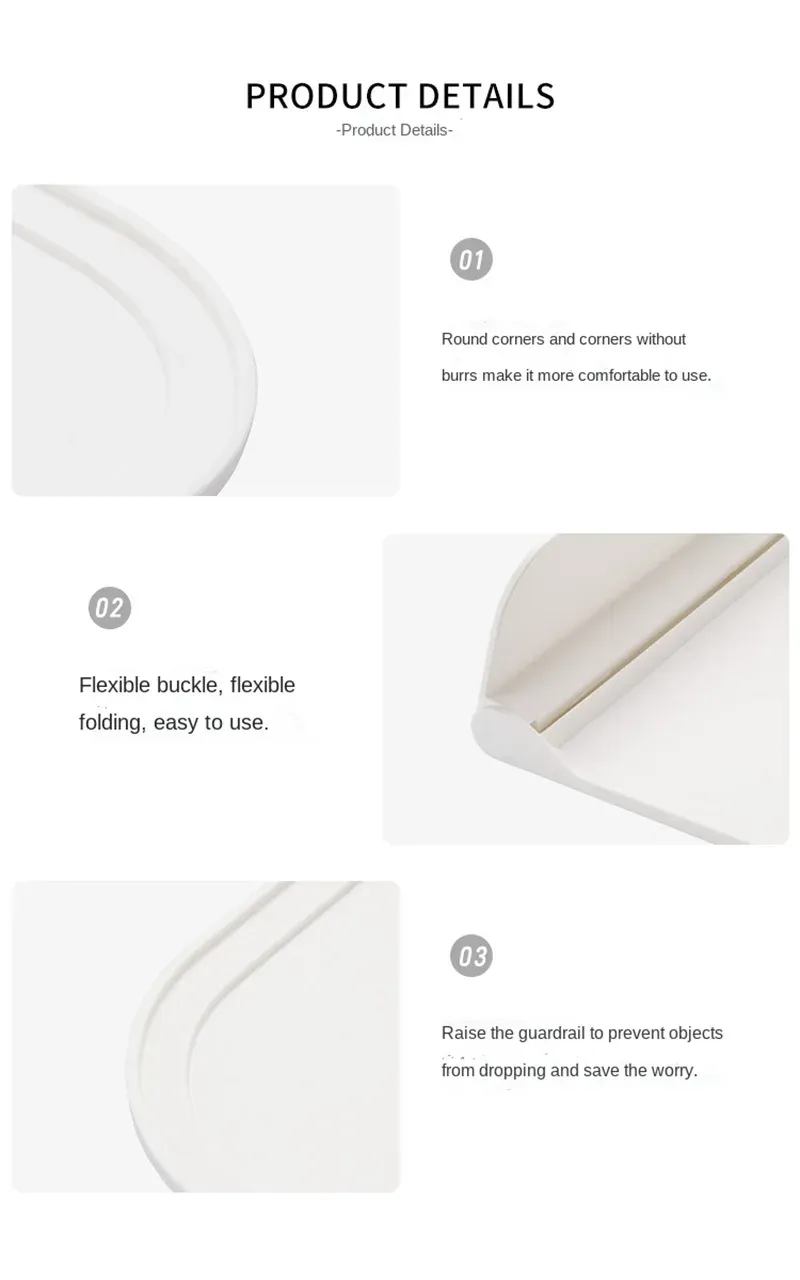 Nuovo scaffale da parete pieghevole, senza forature, in plastica, da parete, galleggiante, per bagno, toilette, asciugamani, vestiti_voghion.com