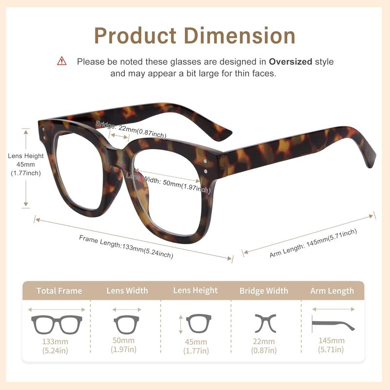 Light Women, Oversized Computer For Gaming, Metal Hinge Blue Filter Glasses Without Prescription_voghion.com