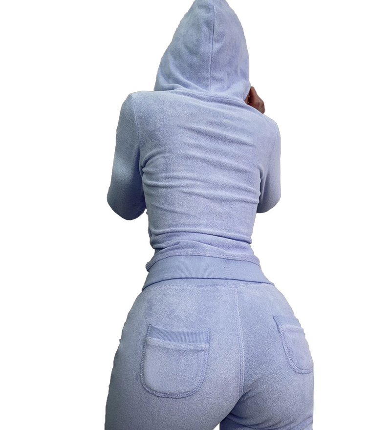 Damenbekleidung International Hot Selling Kleidung Winter Neue doppelseitige Samtweste mit Kapuze dreiteiliges Set_voghion.com