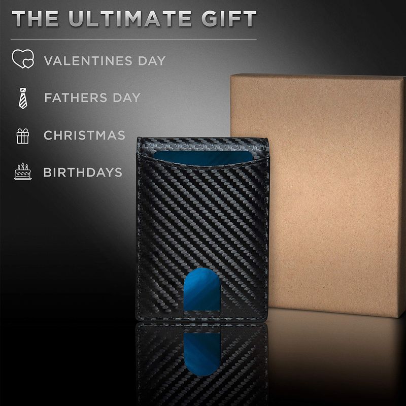 High Quality Carbon Fiber Dollar Clip Anti-theft Brush Ultra Fiber Cow Pickup Bag Genuine Leather Wallet For Men_voghion.com