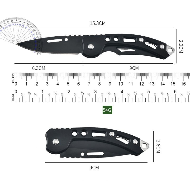 Navaja plegable de acero inoxidable para supervivencia, caza, acampada, pesca, portátil, para llevar fruta, herramientas para exteriores, para enviar cuerdas._voghion.com