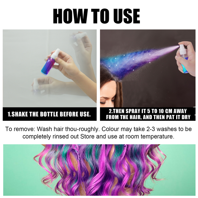 Coiffeurspray Eenmalig Party Glitter Coiffeurmëttel Faarwt d'Hoer séier an einfach ouni d'Hoer ze schueden_voghion.com