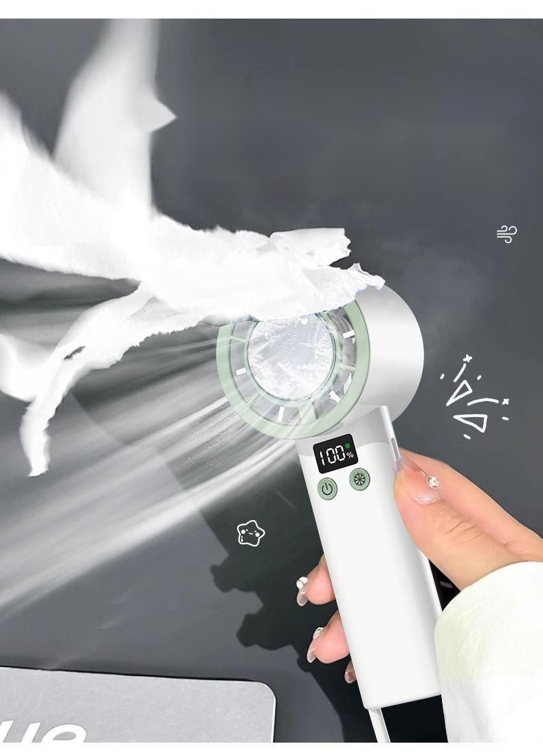Semiconductor Refrigeration Handheld Small Cute Mini Portable Fan Desktop Student High Wind Ice Pack_voghion.com