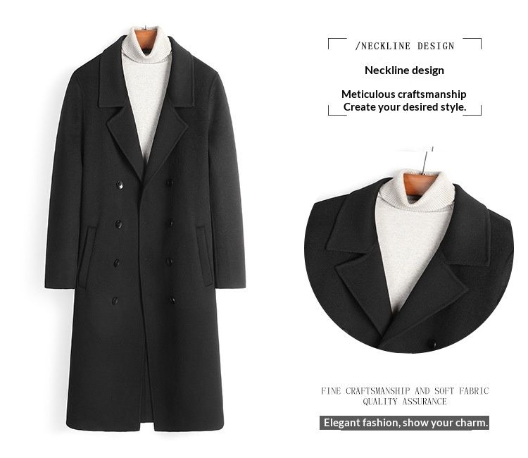 Hue Hue 2025 High-End 100% Double-Sided Premium Woolen Jacket Men's Over-Knee Wool Coat Wholesale_voghion.com
