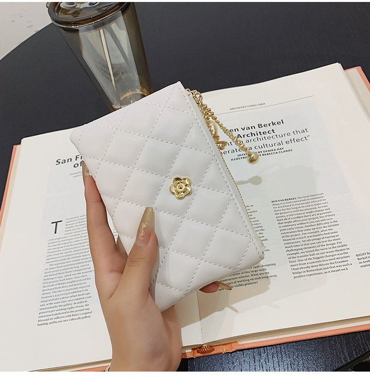 2023 kleine Brieftasche für Damen, kurzer Abschnitt, dünn, neuer Führerschein, Schlüsseltasche, Kartenhalter, Kamelie-Diamant-Reißverschluss, Münztasche_voghion.com