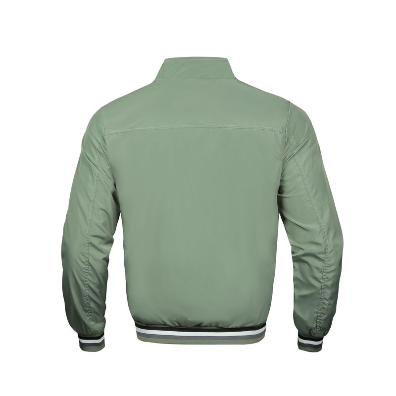 Men's European Style Spring Autumn Bomber Jacket - Slim Stand Collar Windbreaker With Waterproof Coating For Casual & Logo Customization_voghion.com