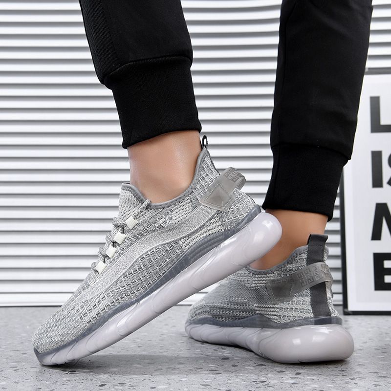 Unbeatable Quality 2025 Spring New Men's Fly Woven Breathable Coconut Flat Bottom Lightweight Sports Shoes For Men_voghion.com