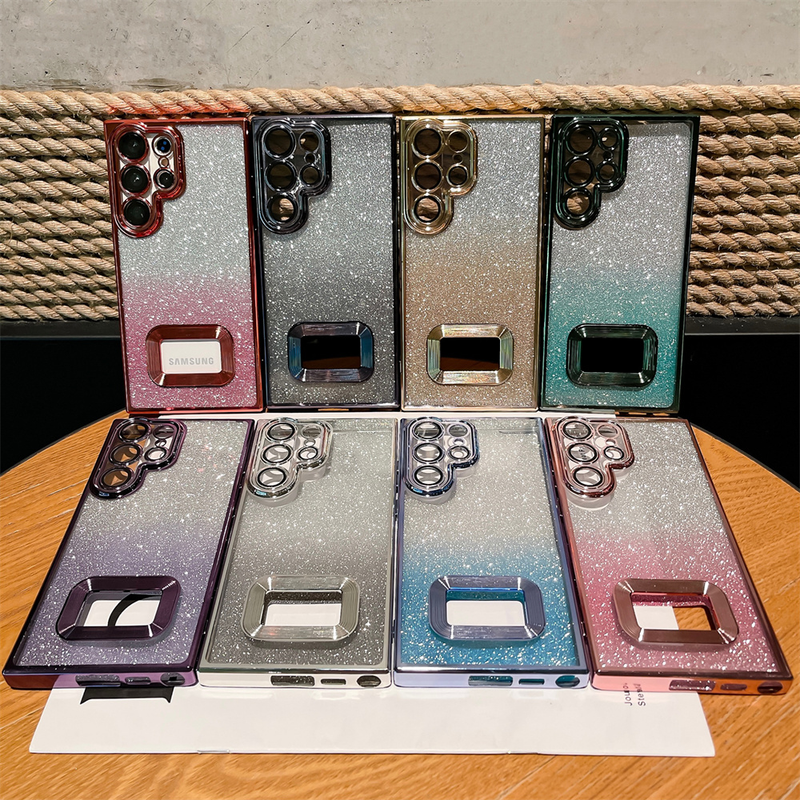 Plating Gat Glitter Telefoon Case Voor Samsung S23 Ultra S22 Plus S21 S20 FE A53 5G A52 A54 a23 A13 Soft Silicone Back Cover_voghion.com