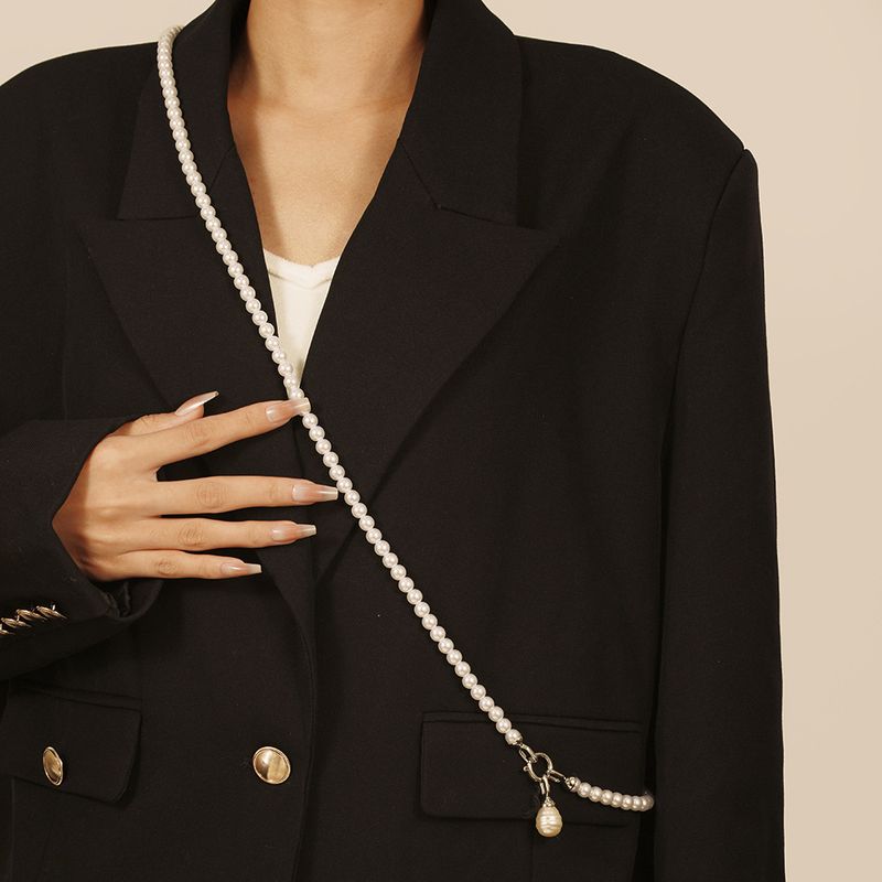 Perlenband Cross Body Chain Taillenkette Damen Vielseitige einfache mehrschichtige Stapelkette Kleid Taillenkette_voghion.com