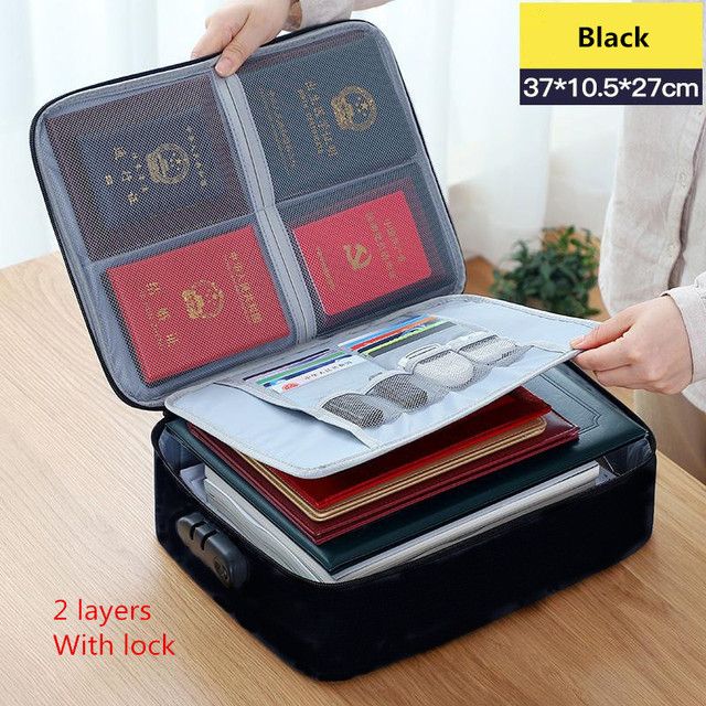 Sac de rangement pour documents, classeur, billet, carte de crédit, certificat, sac à main, organisateur de bureau à domicile, accessoires, fournitures_voghion.com