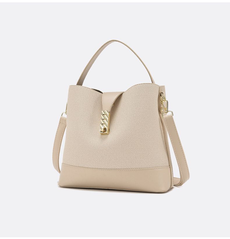 Borsa a secchiello da donna alla moda - Elegante borsa a spalla e a tracolla con più tasche per l'uso quotidiano (nero, beige, blu navy, marrone, rosa)_voghion.com