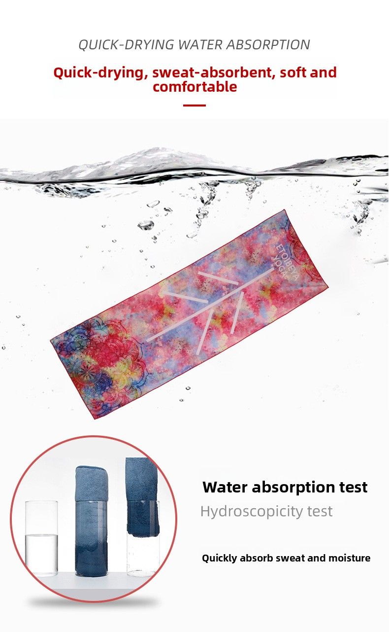 Mat handdoek, antislipmat, zweetabsorberend, draagbaar en aanpasbaar sporthanddoek voor yoga_voghion.com