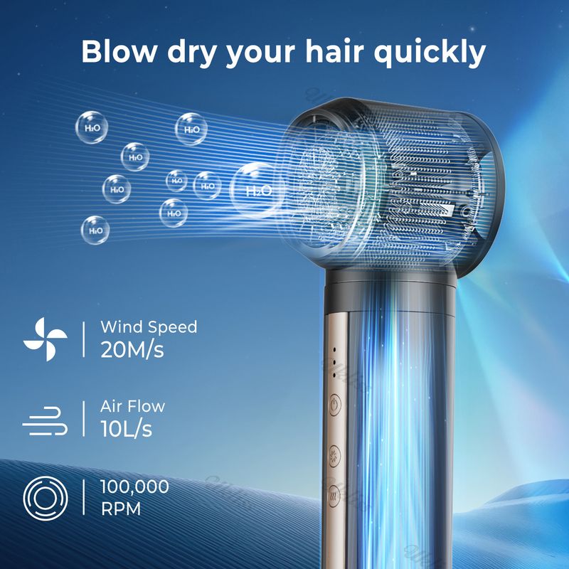 Asciugacapelli multifunzione 6 in 1 ad alta velocità Asciugacapelli multifunzione Capelli ricci lisci standard americani ed europei Pettine ad aria calda a doppio uso commercio estero_voghion.com